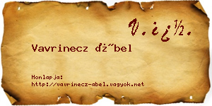 Vavrinecz Ábel névjegykártya