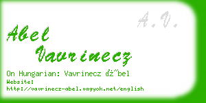abel vavrinecz business card